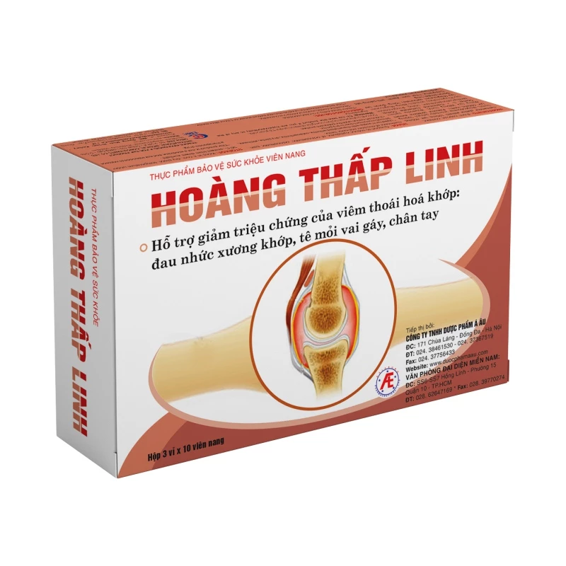 Hoàng Thấp Linh với thành phần chính từ cây hy thiêm giúp hỗ trợ giảm sưng, viêm, ngăn tràn dịch, tụ dịch do viêm bao hoạt dịch