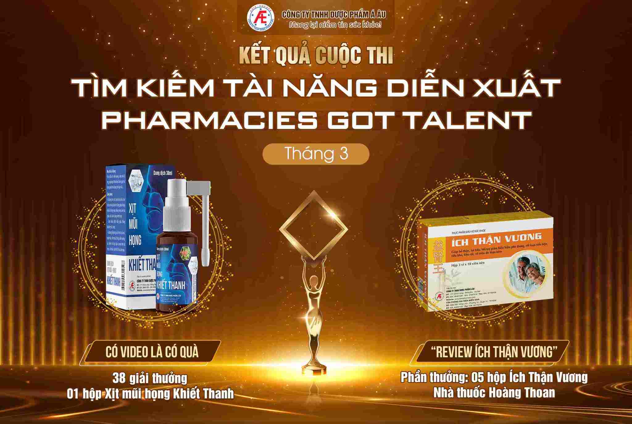 Công bố kết quả cuộc thi “Tìm kiếm tài năng diễn xuất Pharmacies Got Talent” tháng 3