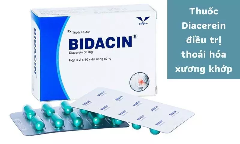 Thuốc Diacerein với tên biệt dược Bidacin trên thị trường hiện nay