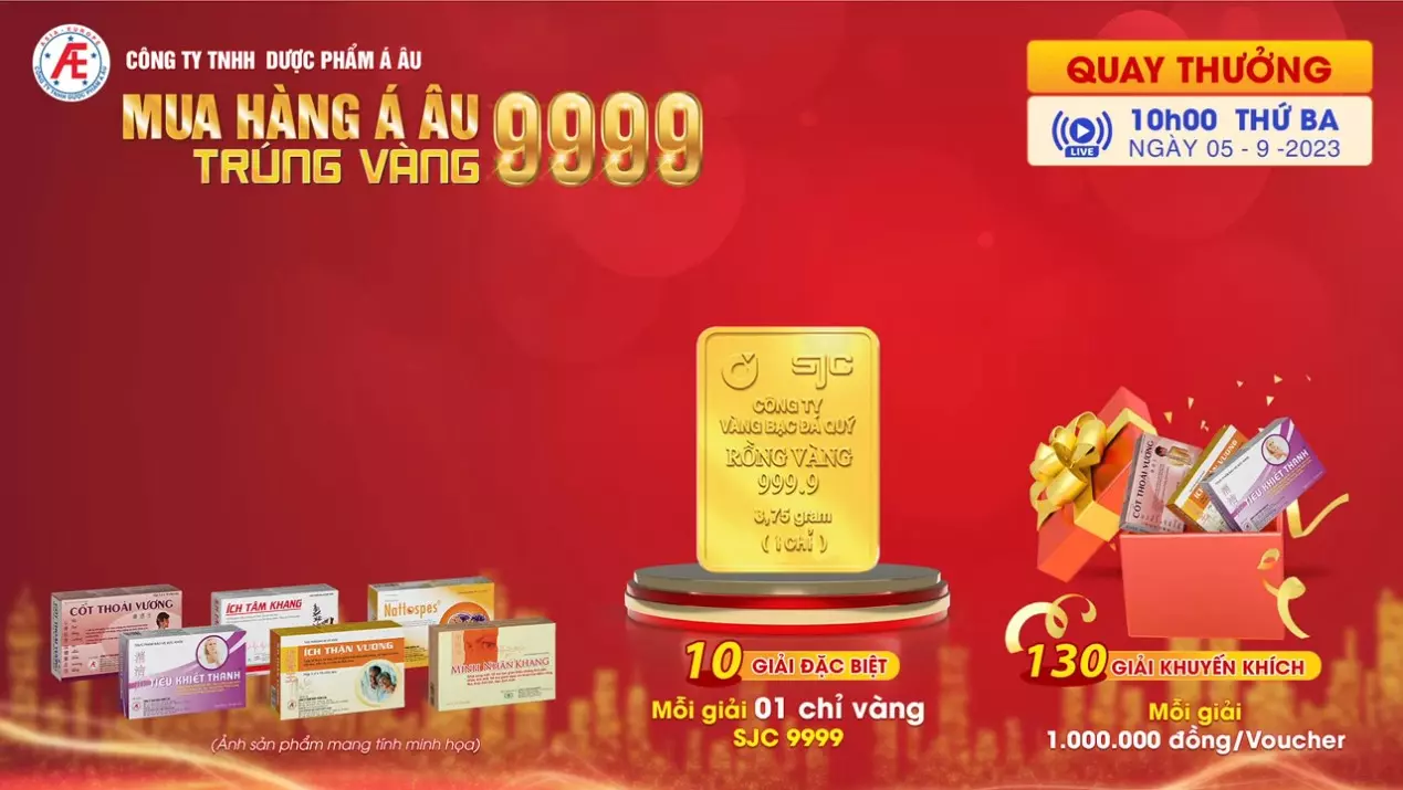KẾT QUẢ CHƯƠNG TRÌNH "MUA HÀNG Á ÂU TRÚNG VÀNG 9999" THÁNG 8/2023