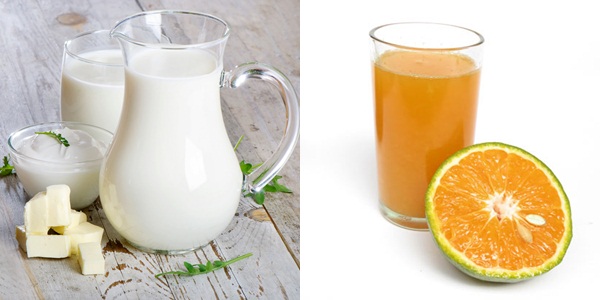  Sữa tươi và cam có thể làm giảm nám da tay