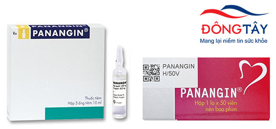 Thuốc điều trị thiếu hụt ion Mg2+ và K+ Panangin 50 viên, Panangin ống tiêm 10ml.
